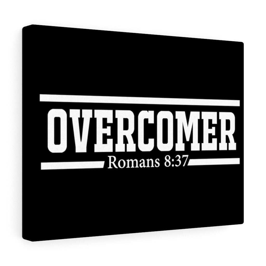 Scripture Walls Overcomer Black Romans 8:37 Bible Verse Canvas Christian Wall Art Ready to Hang Unframed-Express Your Love Gifts