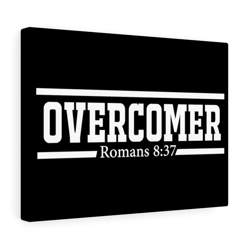 Scripture Walls Overcomer Black Romans 8:37 Bible Verse Canvas Christian Wall Art Ready to Hang Unframed-Express Your Love Gifts