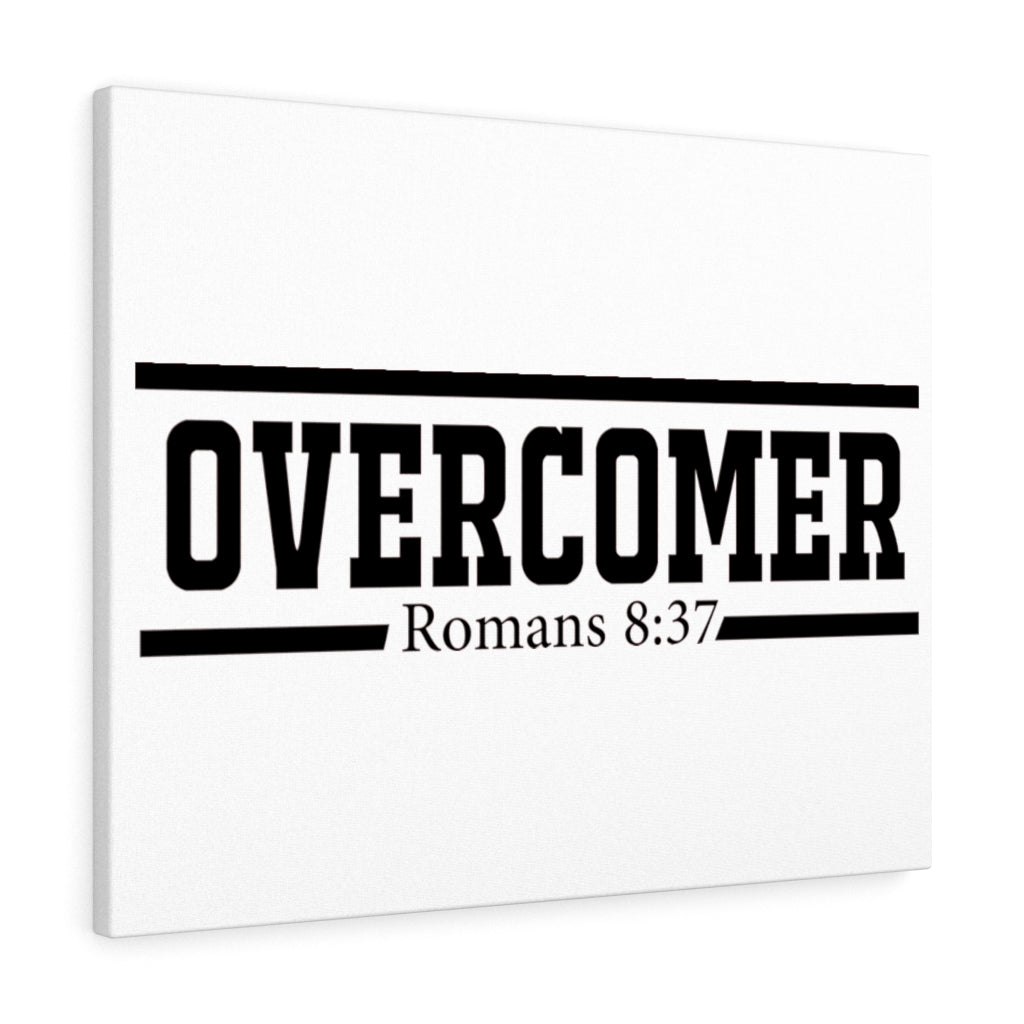 Scripture Walls Overcomer White Romans 8:37 Bible Verse Canvas Christian Wall Art Ready to Hang Unframed-Express Your Love Gifts