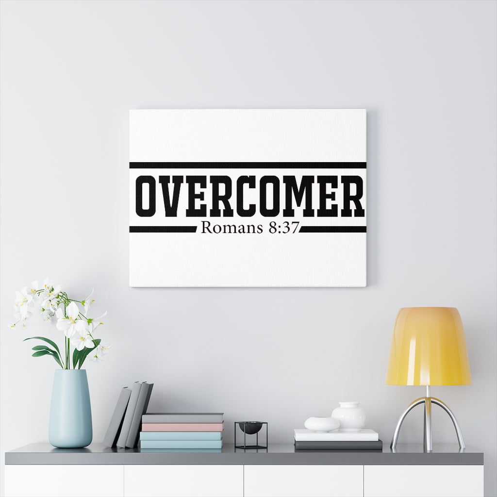 Scripture Walls Overcomer Romans 8:37 Bible Verse Canvas Christian Wall Art Ready to Hang Unframed-Express Your Love Gifts