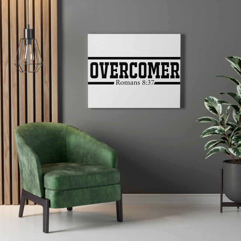 Scripture Walls Overcomer Romans 8:37 Bible Verse Canvas Christian Wall Art Ready to Hang Unframed-Express Your Love Gifts