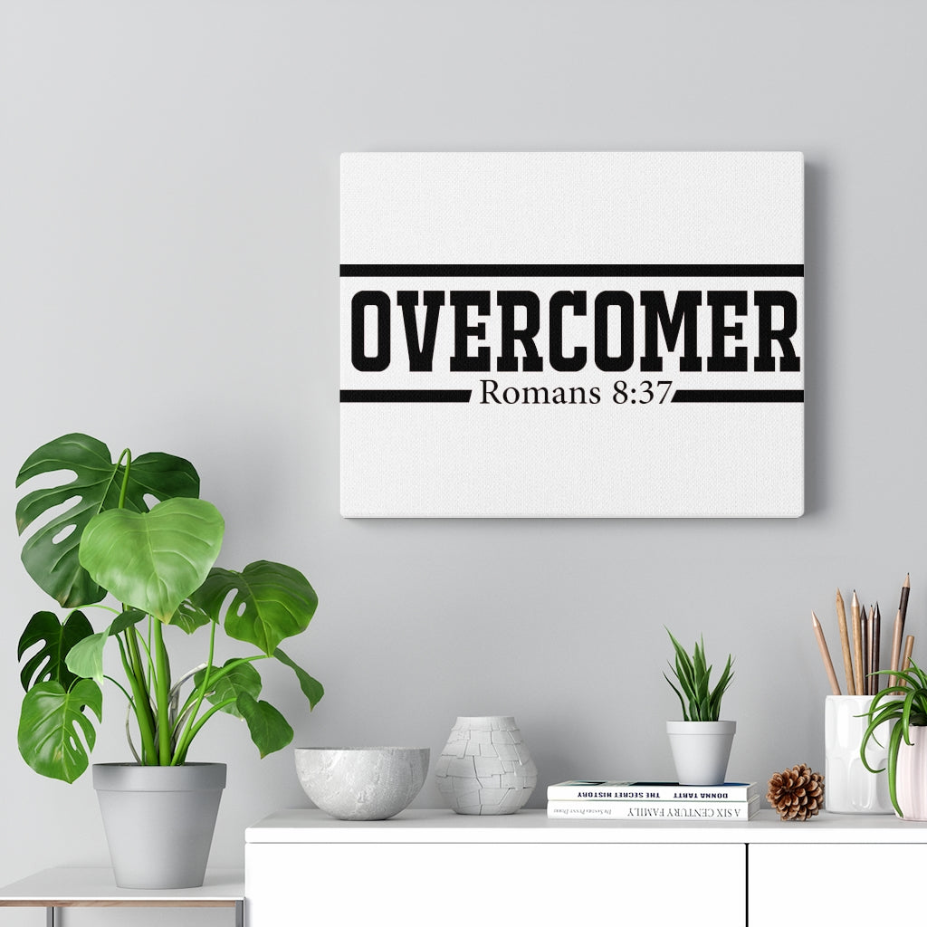 Scripture Walls Overcomer Romans 8:37 Bible Verse Canvas Christian Wall Art Ready to Hang Unframed-Express Your Love Gifts