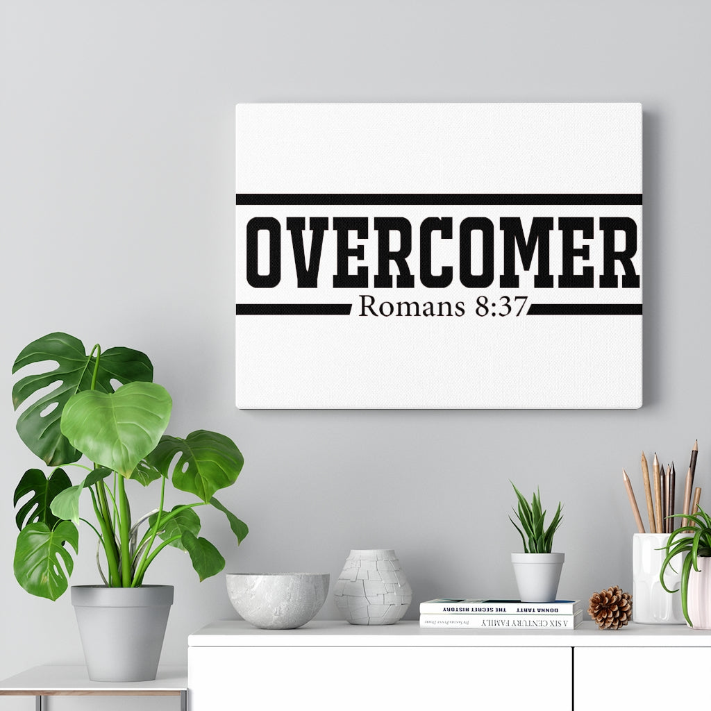 Scripture Walls Overcomer Romans 8:37 Bible Verse Canvas Christian Wall Art Ready to Hang Unframed-Express Your Love Gifts