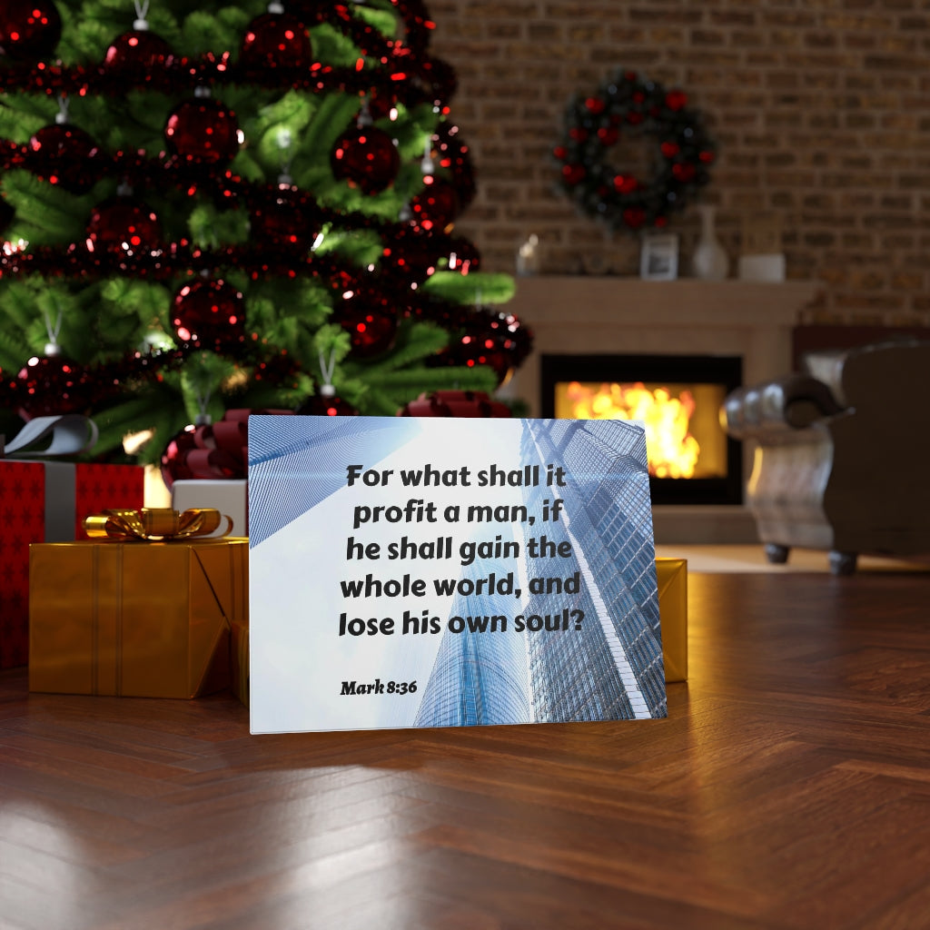 Scripture Walls Own Soul Mark 8:36 Bible Verse Canvas Christian Wall Art Ready to Hang Unframed-Express Your Love Gifts