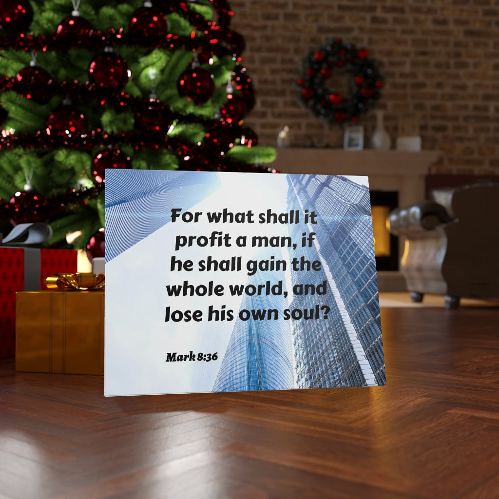 Scripture Walls Own Soul Mark 8:36 Bible Verse Canvas Christian Wall Art Ready to Hang Unframed-Express Your Love Gifts