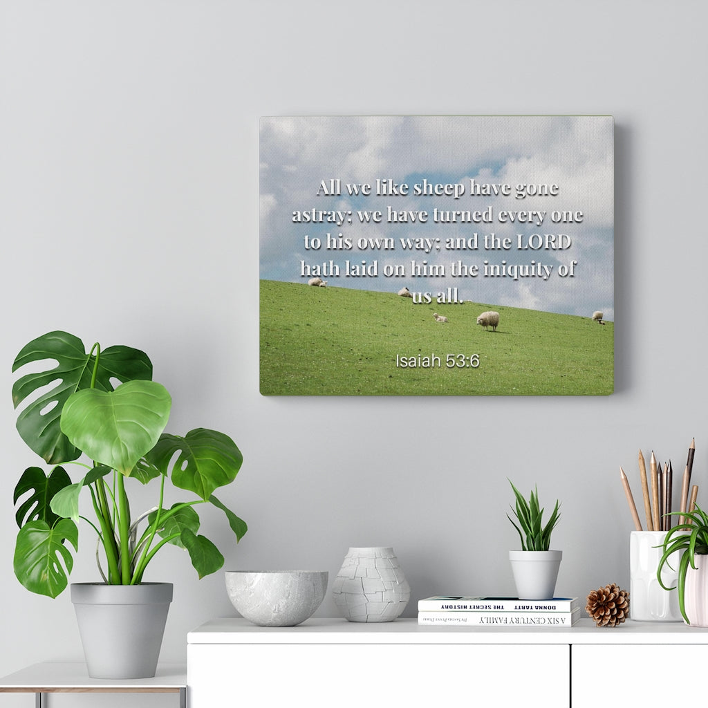 Scripture Walls Own Way Isaiah 53:6 Bible Verse Canvas Christian Wall Art Ready to Hang Unframed-Express Your Love Gifts