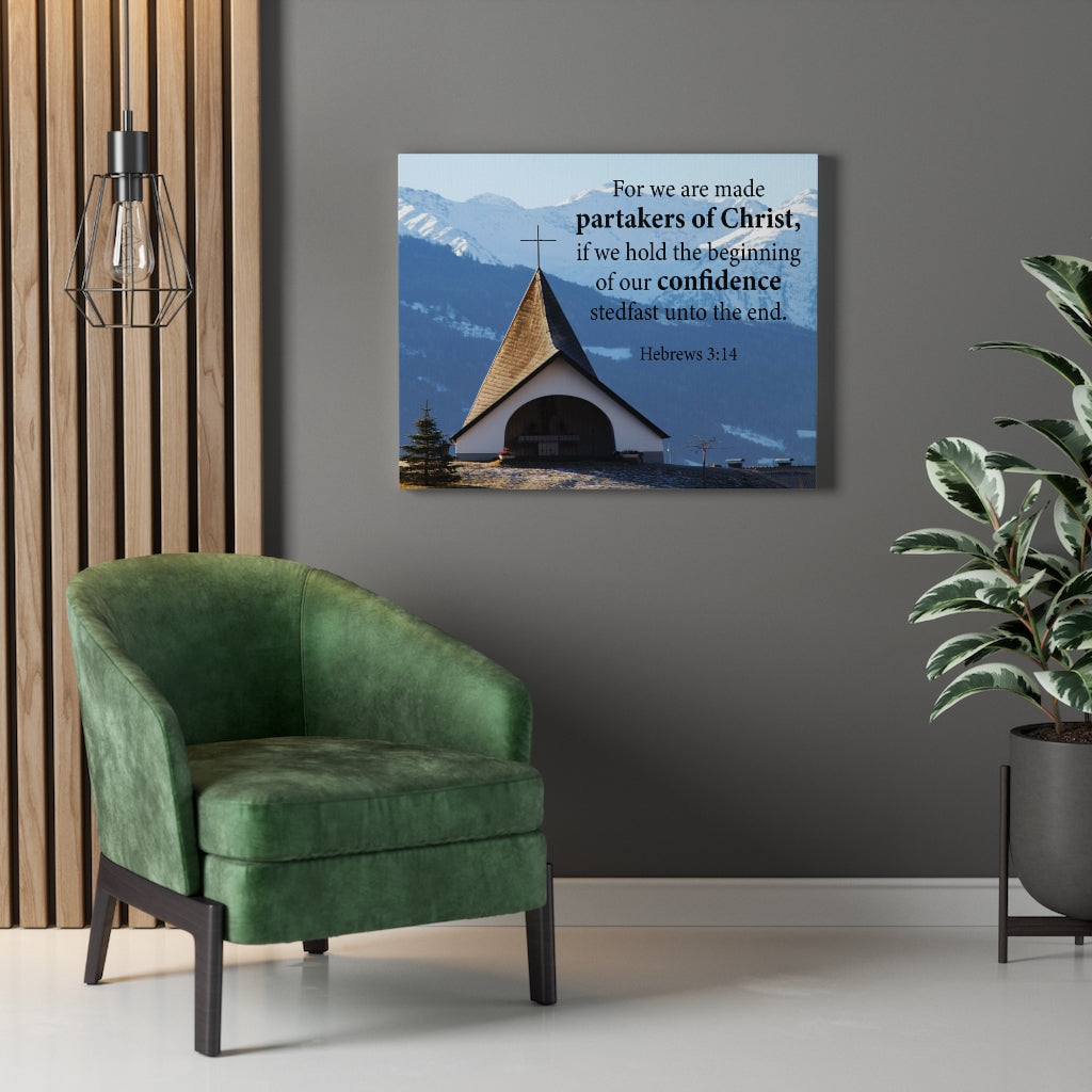 Scripture Walls Partakers of Christ Hebrews 3:14 Bible Verse Canvas Christian Wall Art Ready to Hang Unframed-Express Your Love Gifts