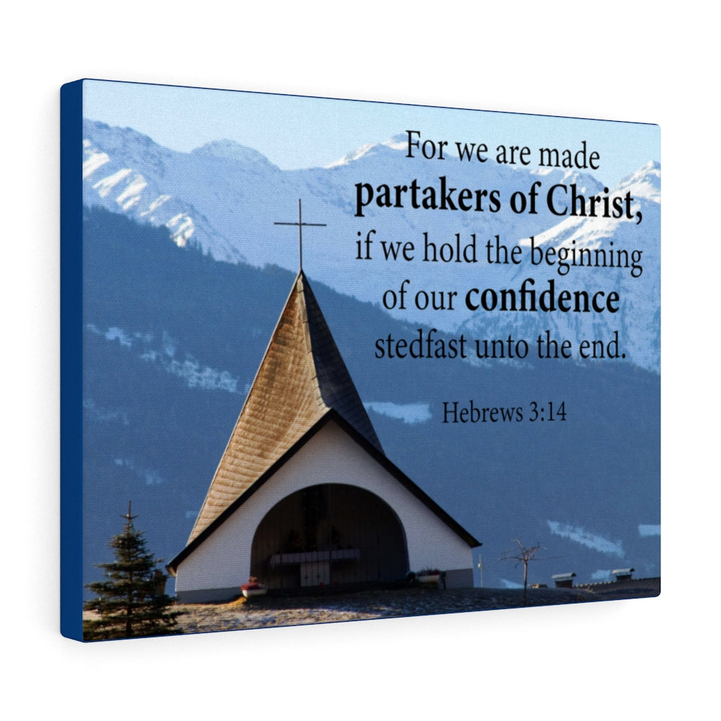 Scripture Walls Partakers of Christ Hebrews 3:14 Bible Verse Canvas Christian Wall Art Ready to Hang Unframed-Express Your Love Gifts