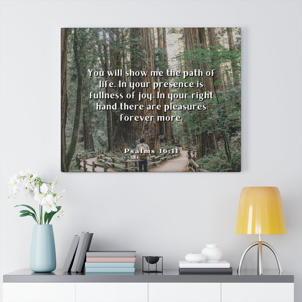 Scripture Walls Path Of Life Psalms 16:11 Bible Verse Canvas Christian Wall Art Ready to Hang Unframed-Express Your Love Gifts