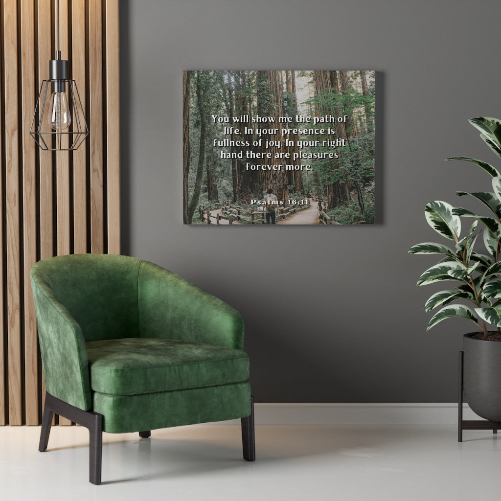 Scripture Walls Path Of Life Psalms 16:11 Bible Verse Canvas Christian Wall Art Ready to Hang Unframed-Express Your Love Gifts
