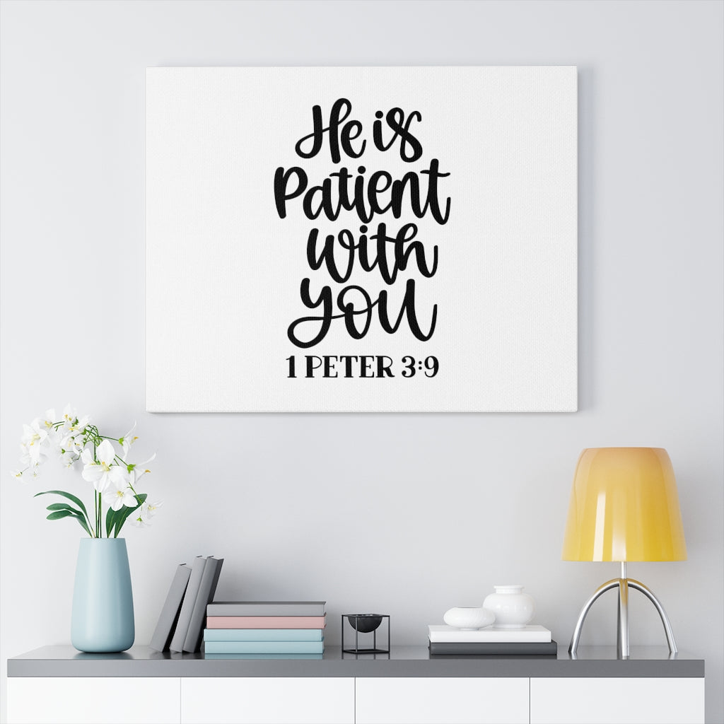 Scripture Walls Patient 1 Peter 3:9 Bible Verse Canvas Christian Wall Art Ready to Hang Unframed-Express Your Love Gifts