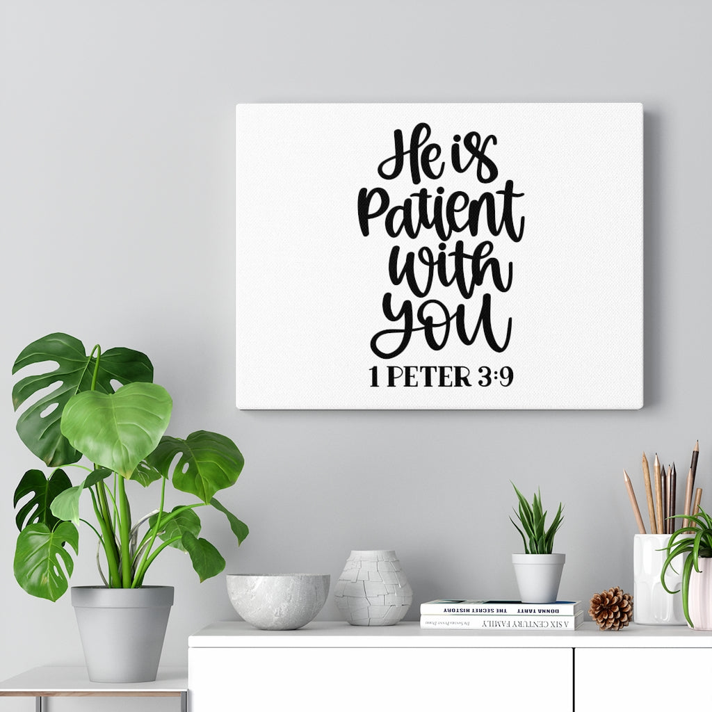 Scripture Walls Patient 1 Peter 3:9 Bible Verse Canvas Christian Wall Art Ready to Hang Unframed-Express Your Love Gifts