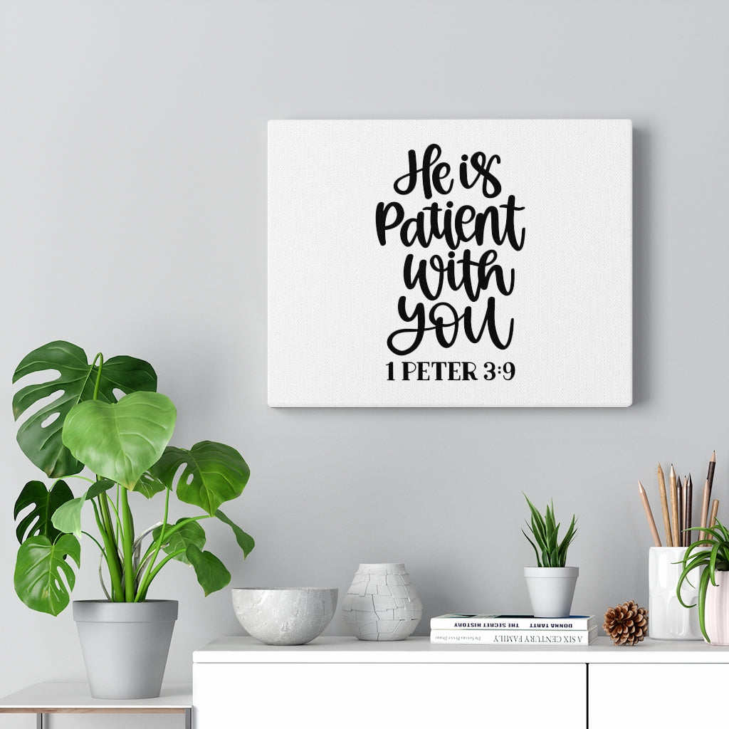 Scripture Walls Patient 1 Peter 3:9 Bible Verse Canvas Christian Wall Art Ready to Hang Unframed-Express Your Love Gifts