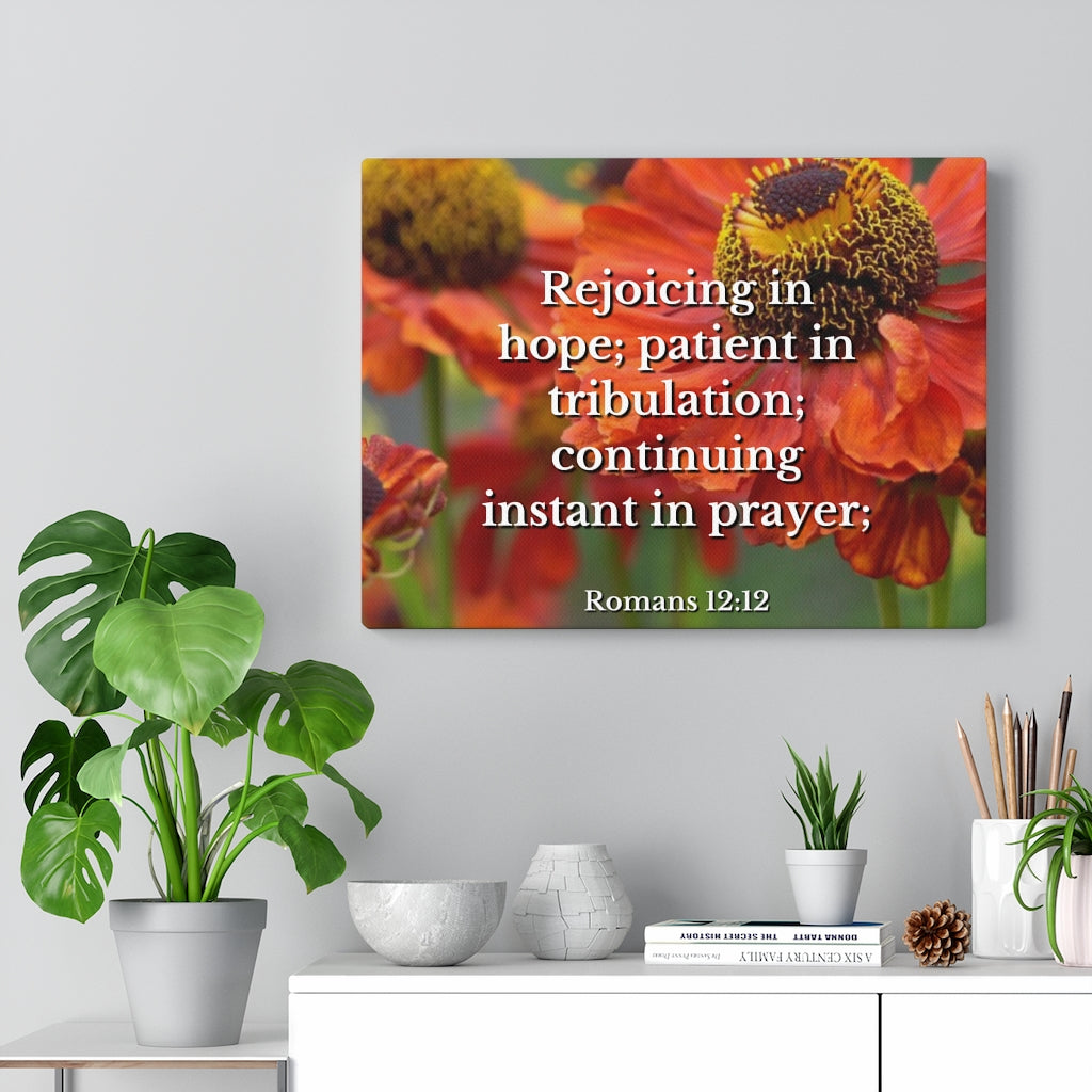 Scripture Walls Patient In Tribulation Romans 12:12 Bible Verse Canvas Christian Wall Art Ready to Hang Unframed-Express Your Love Gifts