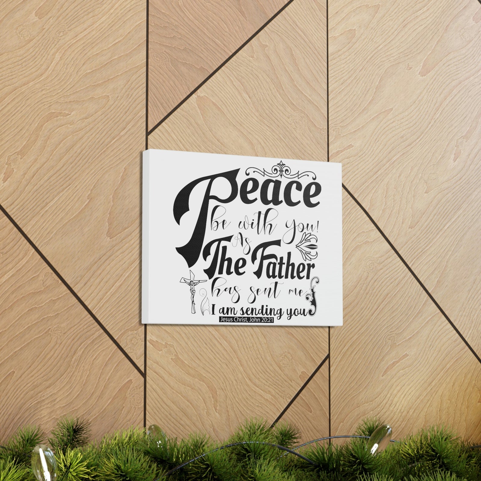 Scripture Walls Peace Be With John 20:21 Christian Wall Art Print Ready to Hang Unframed-Express Your Love Gifts