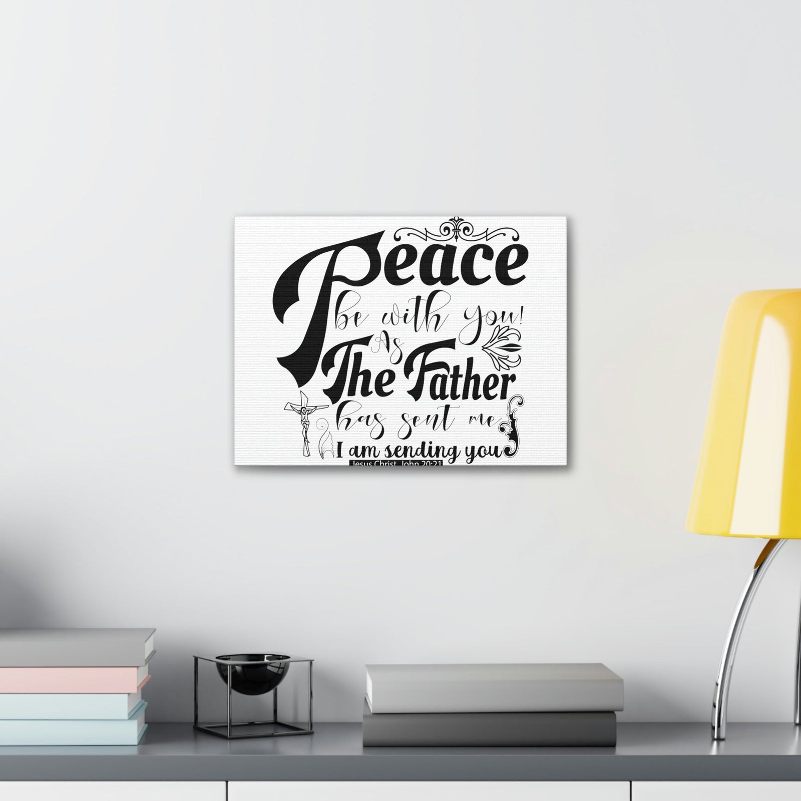 Scripture Walls Peace Be With John 20:21 Christian Wall Art Print Ready to Hang Unframed-Express Your Love Gifts