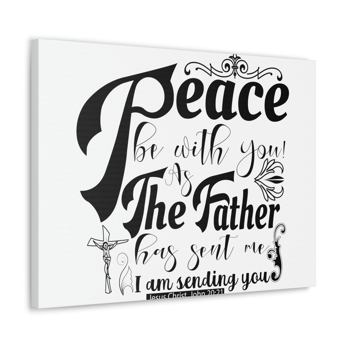 Scripture Walls Peace Be With John 20:21 Christian Wall Art Print Ready to Hang Unframed-Express Your Love Gifts