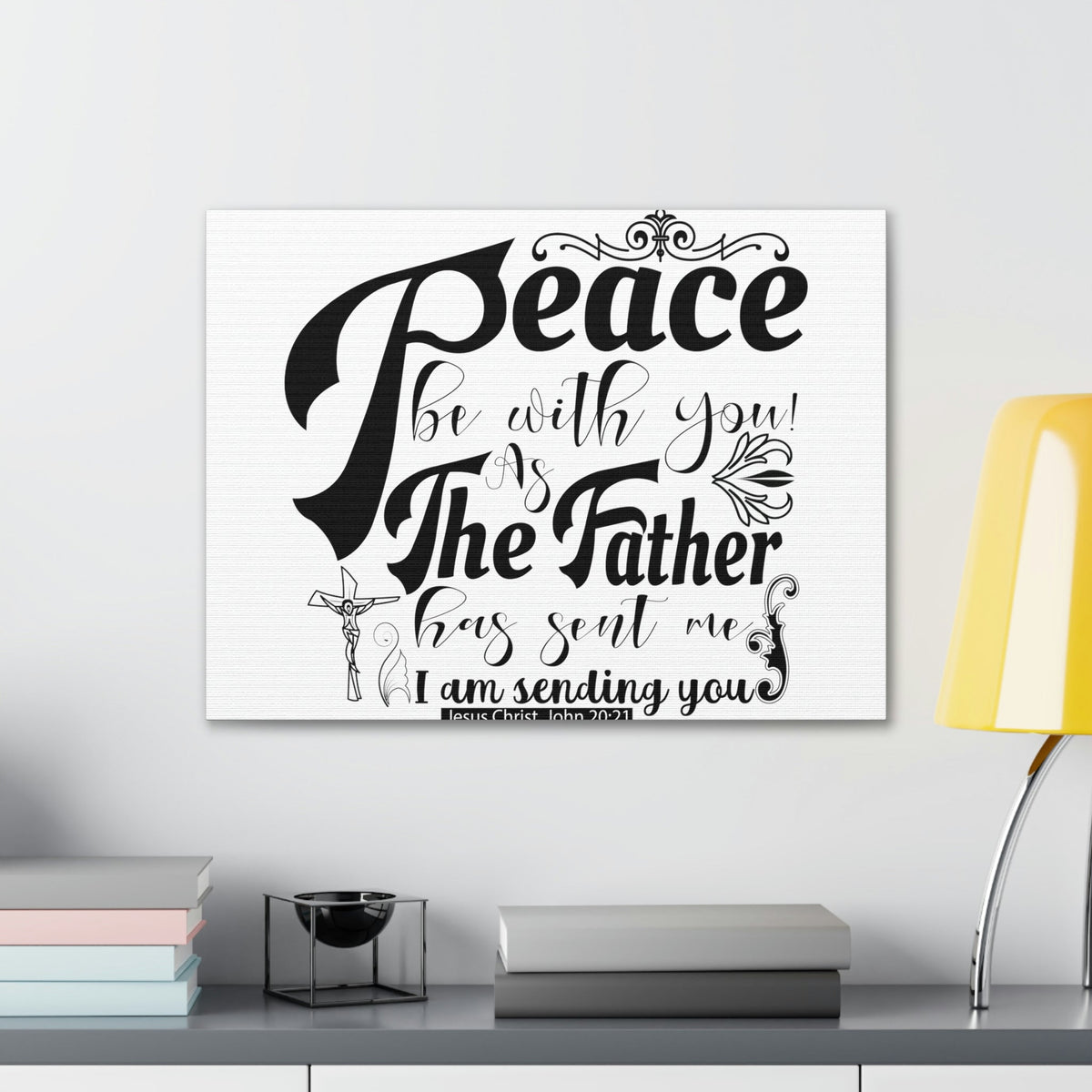 Scripture Walls Peace Be With John 20:21 Christian Wall Art Print Ready to Hang Unframed-Express Your Love Gifts