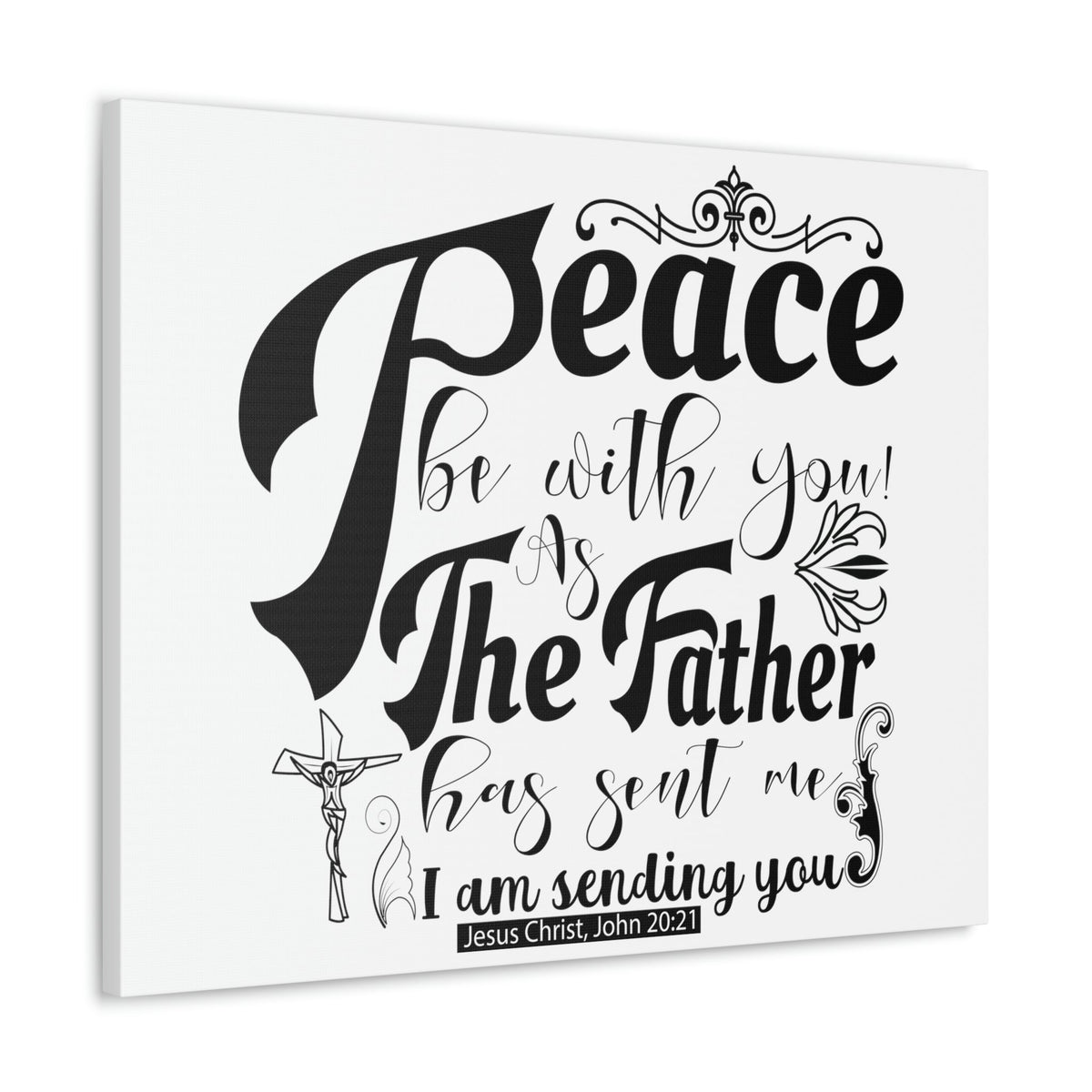 Scripture Walls Peace Be With John 20:21 Christian Wall Art Print Ready to Hang Unframed-Express Your Love Gifts