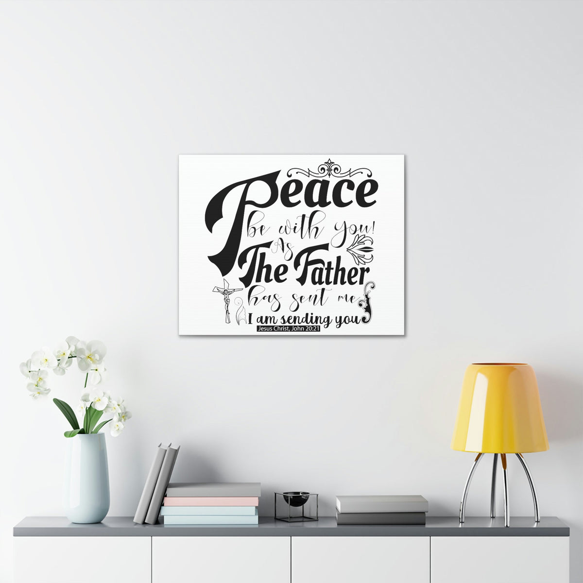 Scripture Walls Peace Be With John 20:21 Christian Wall Art Print Ready to Hang Unframed-Express Your Love Gifts