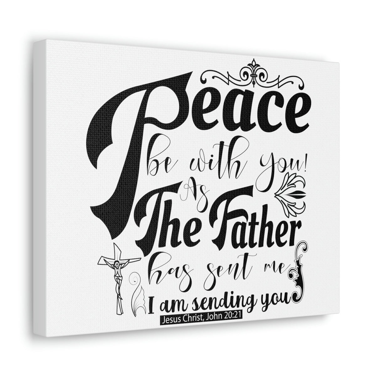 Scripture Walls Peace Be With John 20:21 Christian Wall Art Print Ready to Hang Unframed-Express Your Love Gifts