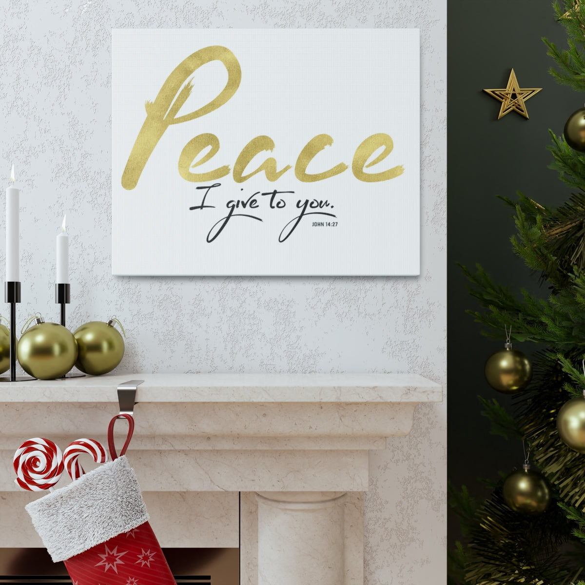 Scripture Walls Peace I Give To You John 14:27 Bible Verse Canvas Christian Wall Art Ready to Hang Unframed-Express Your Love Gifts