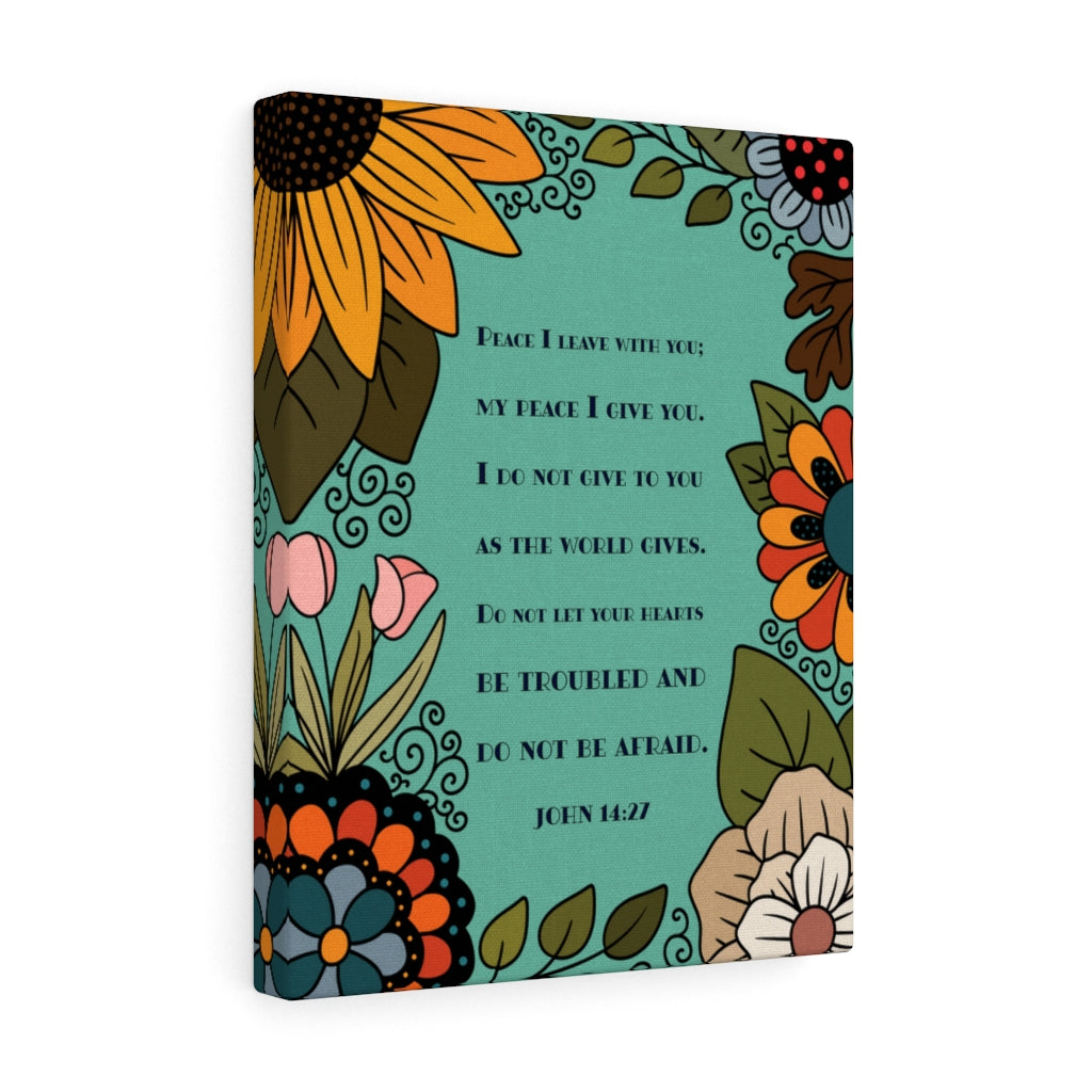 Scripture Walls Peace I Live With You John 14:27 Bible Verse Canvas Christian Wall Art Ready to Hang Unframed-Express Your Love Gifts