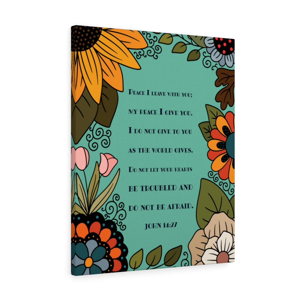 Scripture Walls Peace I Live With You John 14:27 Bible Verse Canvas Christian Wall Art Ready to Hang Unframed-Express Your Love Gifts