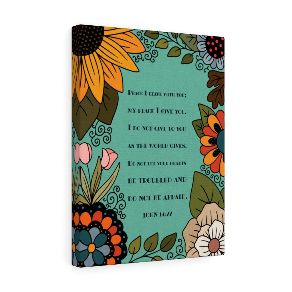 Scripture Walls Peace I Live With You John 14:27 Bible Verse Canvas Christian Wall Art Ready to Hang Unframed-Express Your Love Gifts