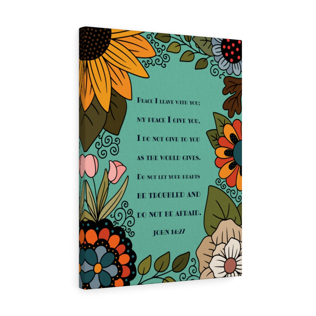 Scripture Walls Peace I Live With You John 14:27 Bible Verse Canvas Christian Wall Art Ready to Hang Unframed-Express Your Love Gifts