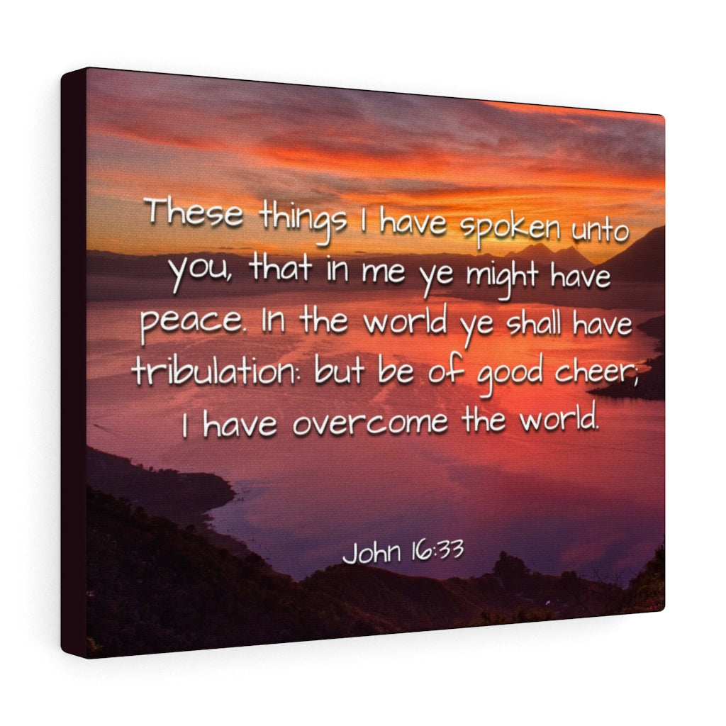 Scripture Walls Peace In The World John 16:33 Bible Verse Canvas Christian Wall Art Ready to Hang Unframed-Express Your Love Gifts