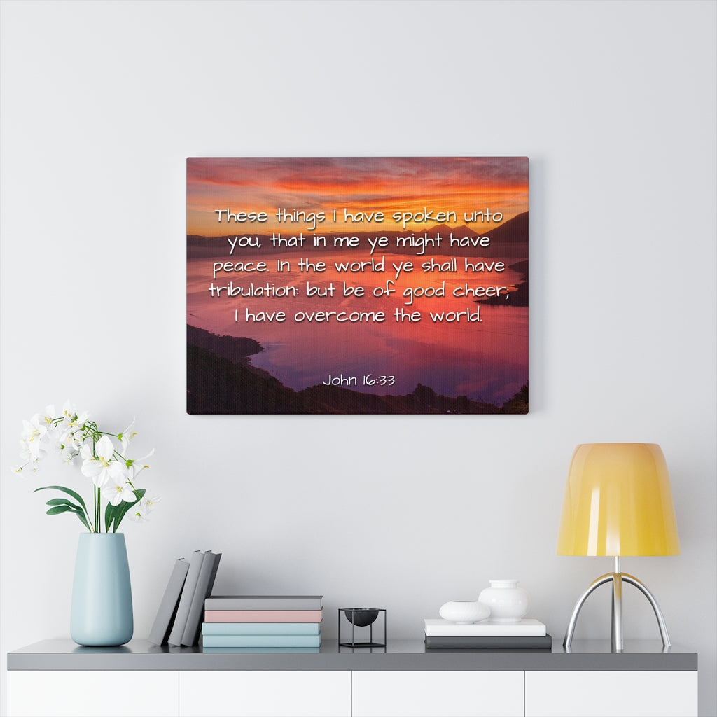 Scripture Walls Peace In The World John 16:33 Bible Verse Canvas Christian Wall Art Ready to Hang Unframed-Express Your Love Gifts