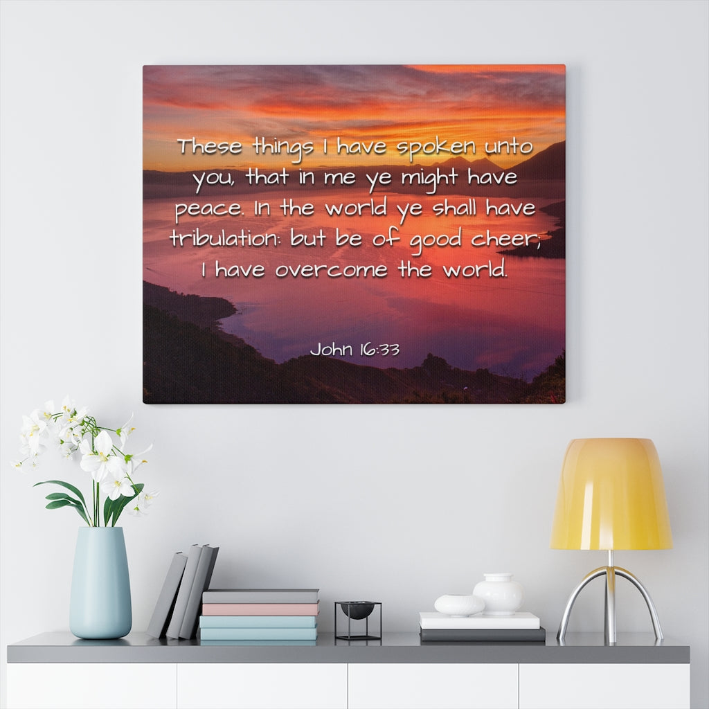 Scripture Walls Peace In The World John 16:33 Bible Verse Canvas Christian Wall Art Ready to Hang Unframed-Express Your Love Gifts