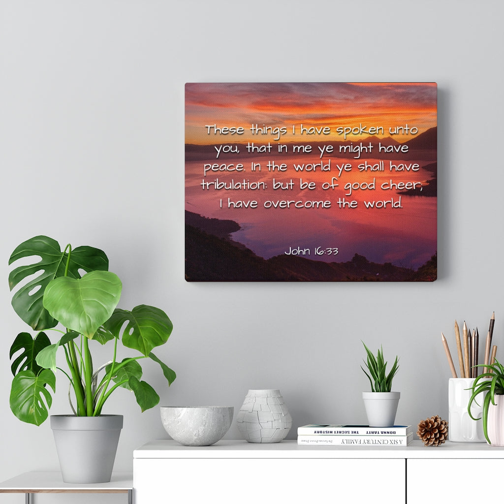 Scripture Walls Peace In The World John 16:33 Bible Verse Canvas Christian Wall Art Ready to Hang Unframed-Express Your Love Gifts