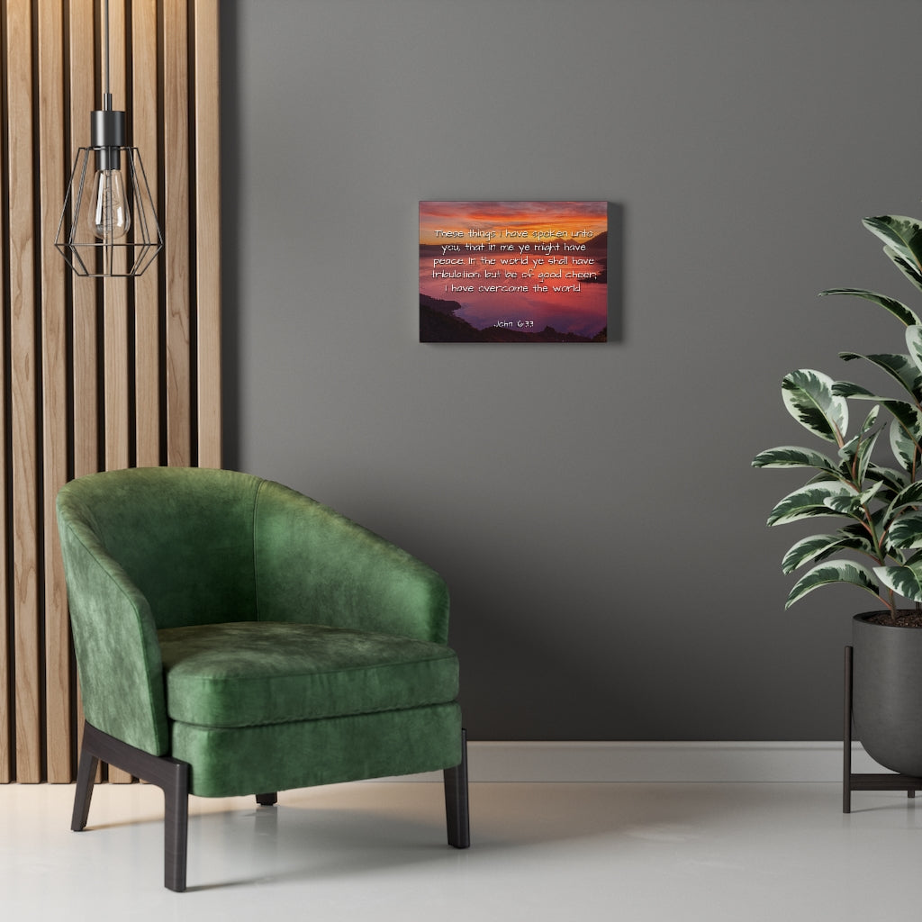 Scripture Walls Peace In The World John 16:33 Bible Verse Canvas Christian Wall Art Ready to Hang Unframed-Express Your Love Gifts