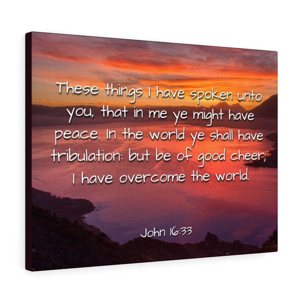 Scripture Walls Peace In The World John 16:33 Bible Verse Canvas Christian Wall Art Ready to Hang Unframed-Express Your Love Gifts