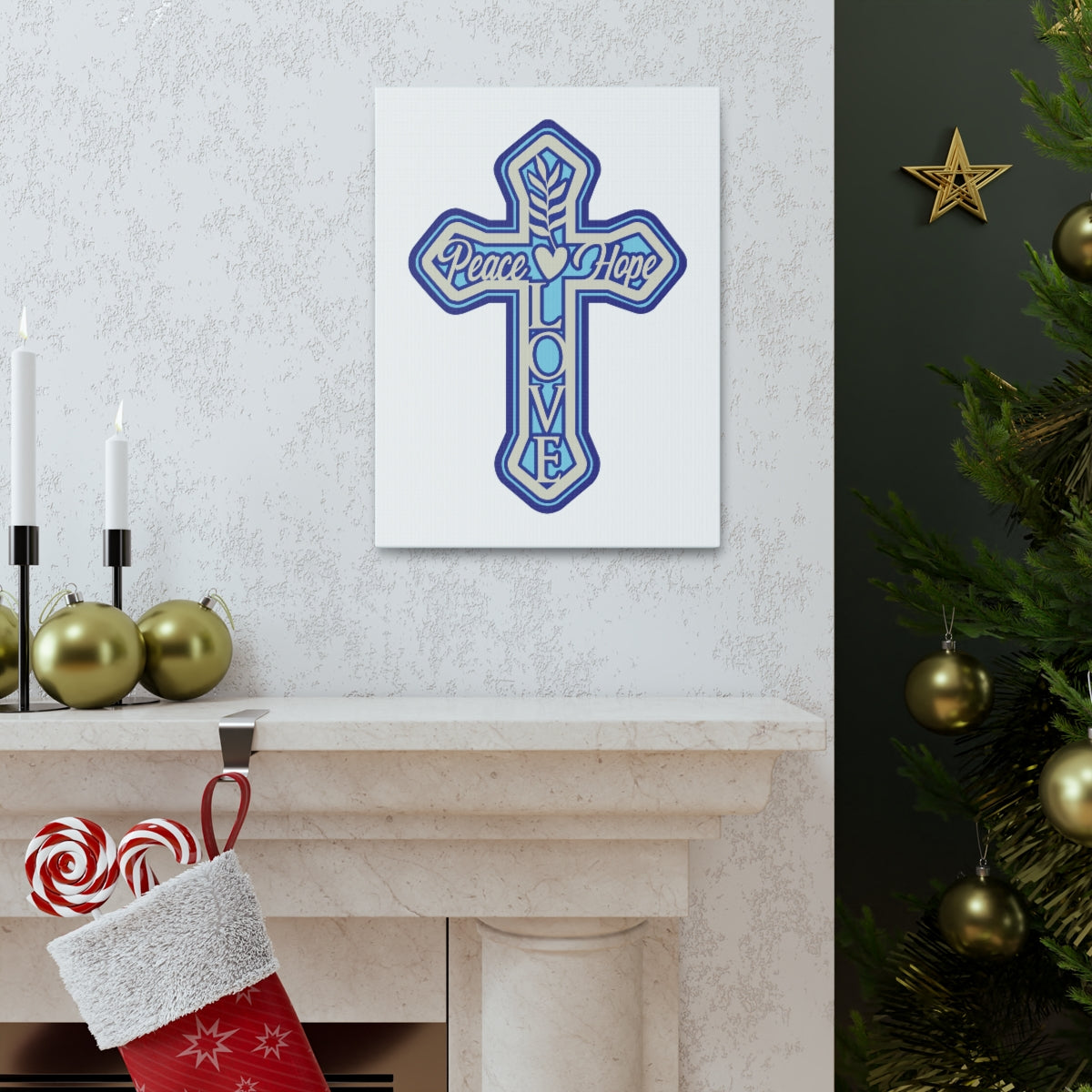 Scripture Walls Peace Love Hope Romans 5:1 Christian Wall Art Print Ready to Hang Unframed-Express Your Love Gifts
