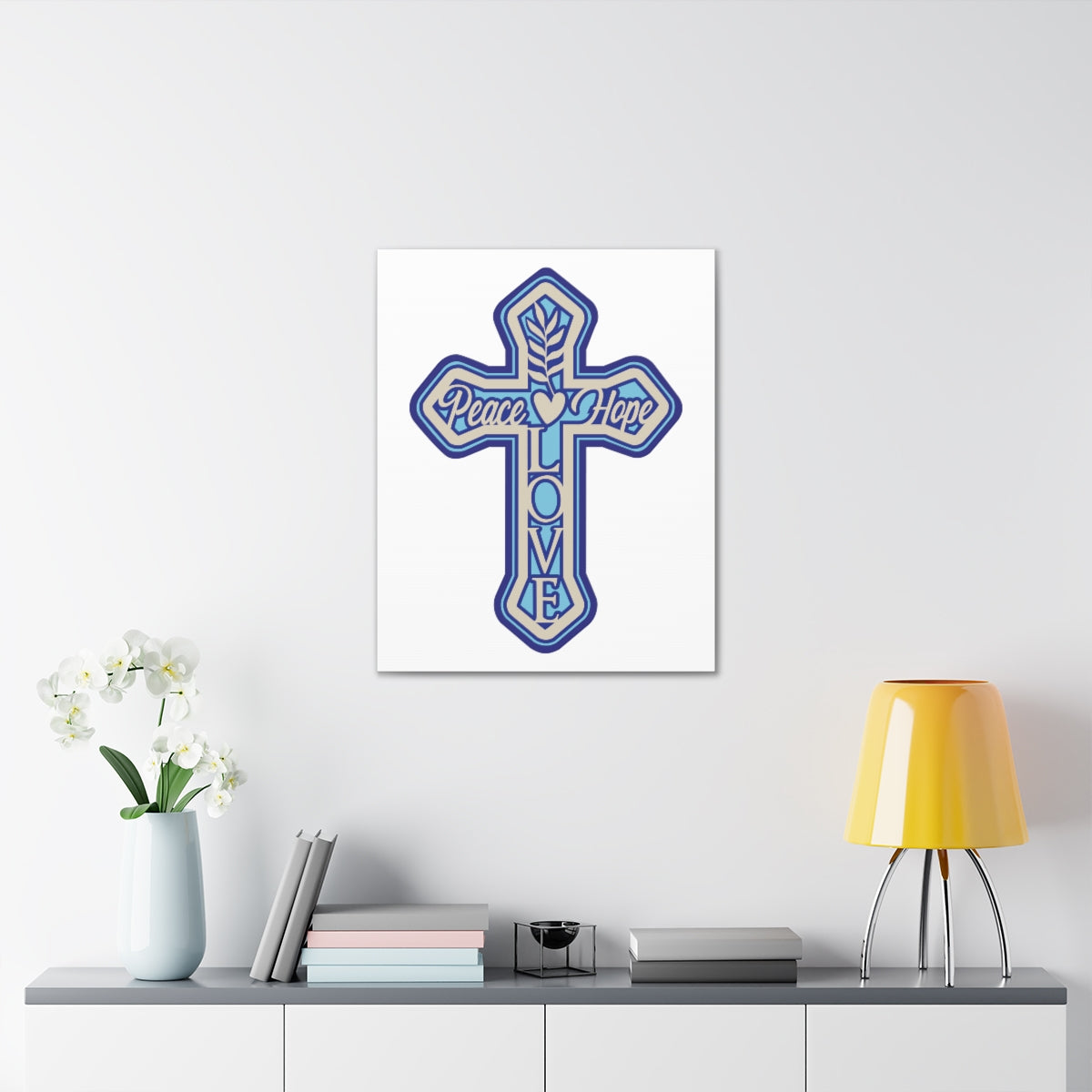 Scripture Walls Peace Love Hope Romans 5:1 Christian Wall Art Print Ready to Hang Unframed-Express Your Love Gifts