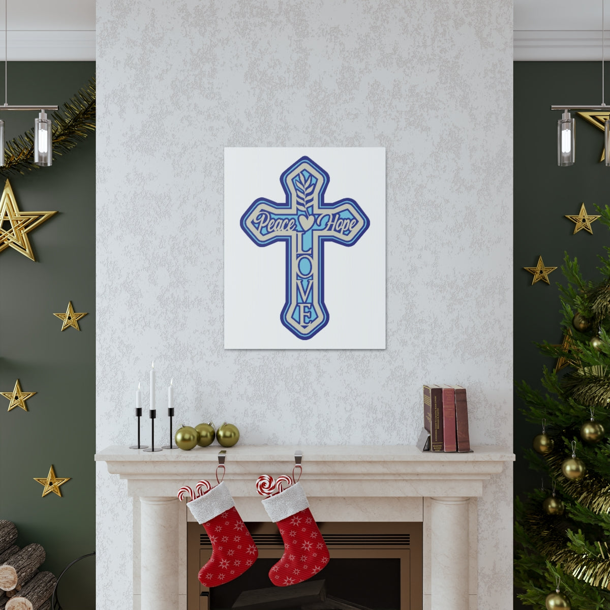 Scripture Walls Peace Love Hope Romans 5:1 Christian Wall Art Print Ready to Hang Unframed-Express Your Love Gifts