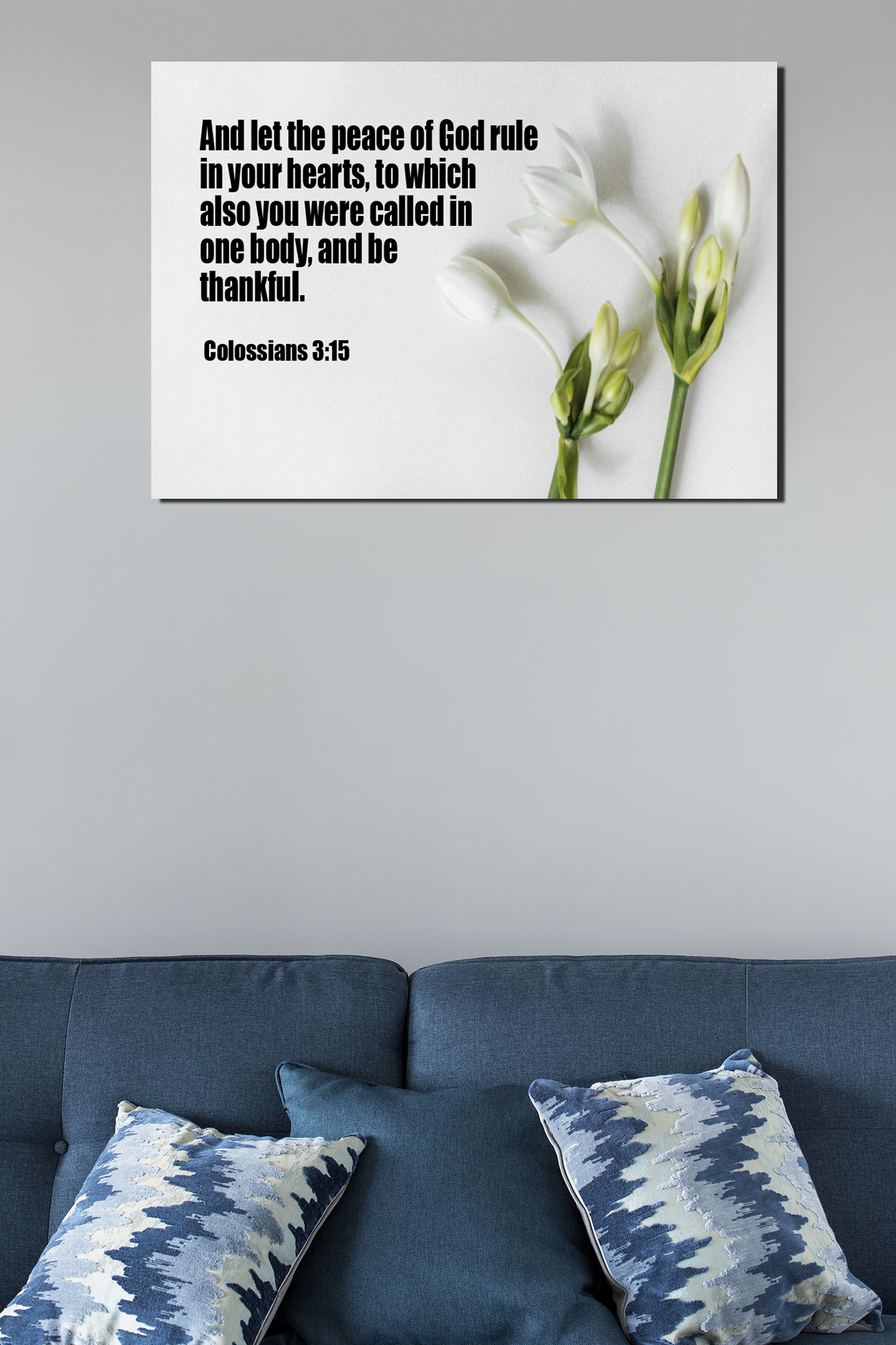 Scripture Walls Peace of God Colossians 3:15 Bible Verse Canvas Christian Wall Art Ready to Hang Unframed-Express Your Love Gifts