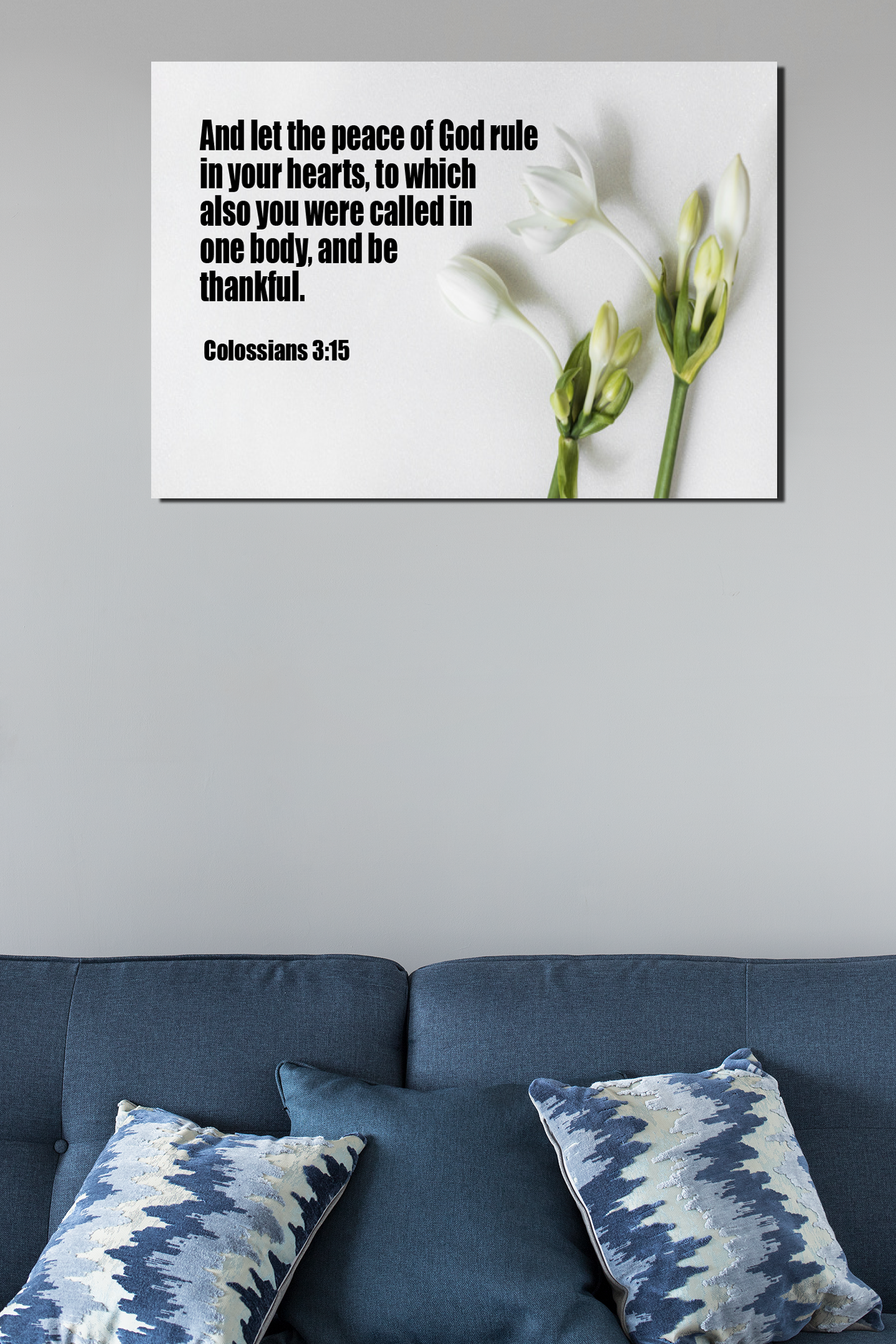 Scripture Walls Peace of God Colossians 3:15 Bible Verse Canvas Christian Wall Art Ready to Hang Unframed-Express Your Love Gifts