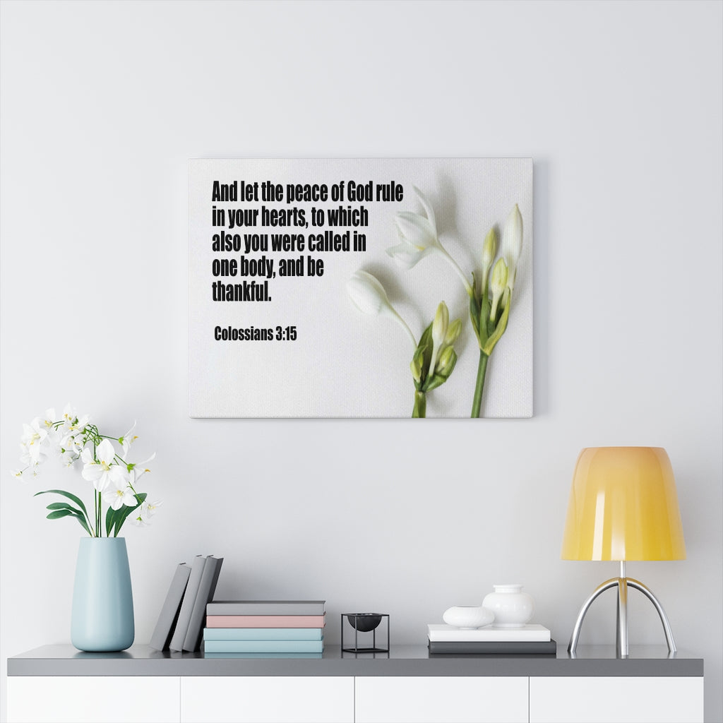 Scripture Walls Peace of God Colossians 3:15 Bible Verse Canvas Christian Wall Art Ready to Hang Unframed-Express Your Love Gifts