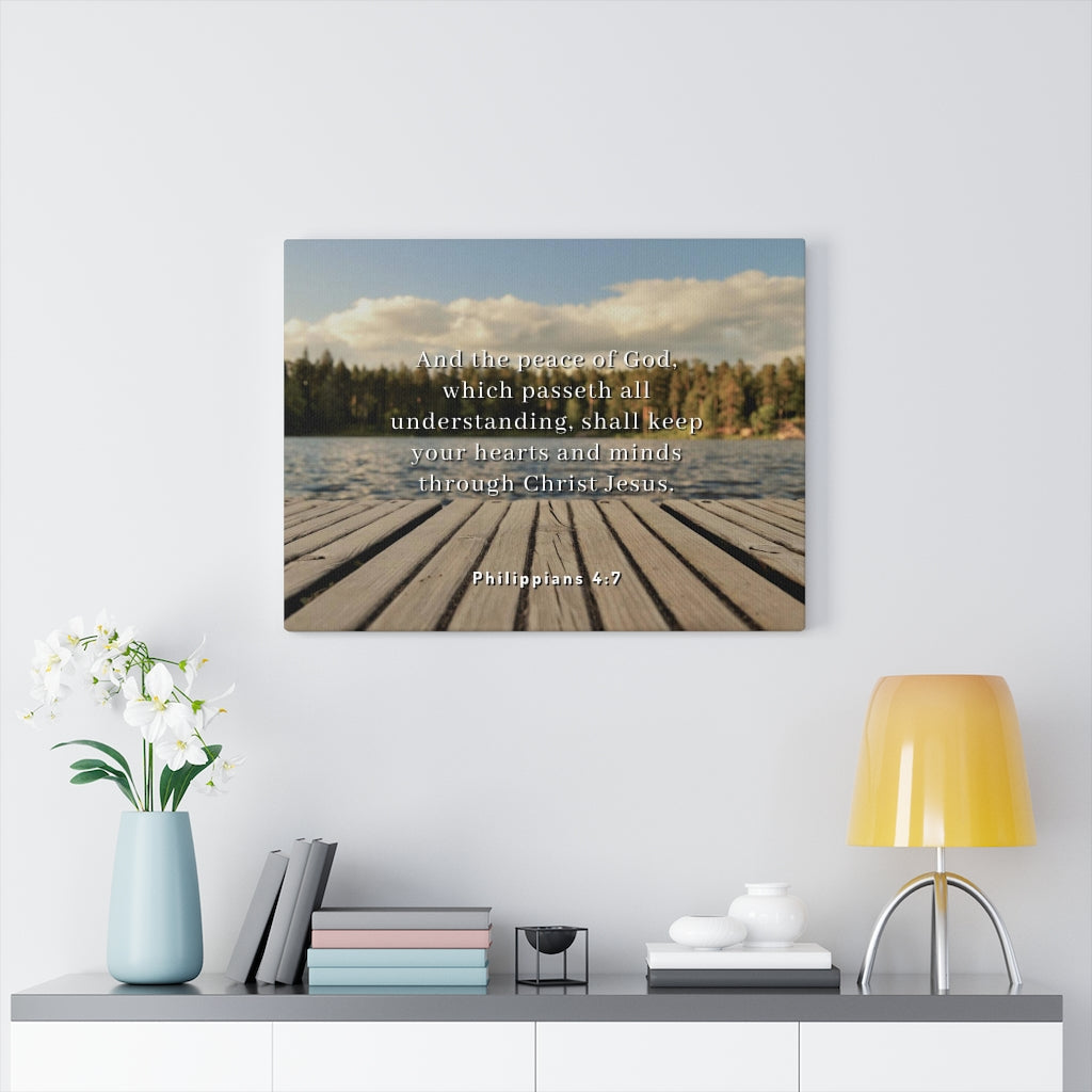 Scripture Walls Peace Of God Philippians 4:7 Bible Verse Canvas Christian Wall Art Ready to Hang Unframed-Express Your Love Gifts