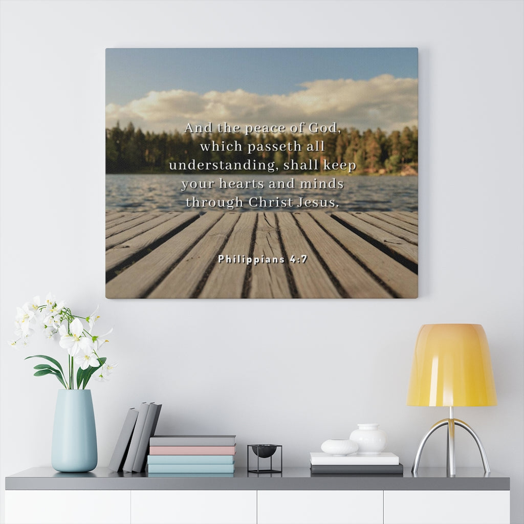 Scripture Walls Peace Of God Philippians 4:7 Bible Verse Canvas Christian Wall Art Ready to Hang Unframed-Express Your Love Gifts