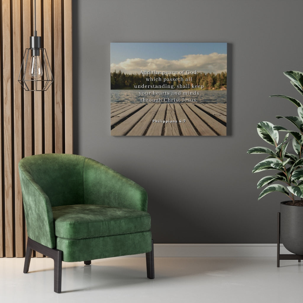 Scripture Walls Peace Of God Philippians 4:7 Bible Verse Canvas Christian Wall Art Ready to Hang Unframed-Express Your Love Gifts