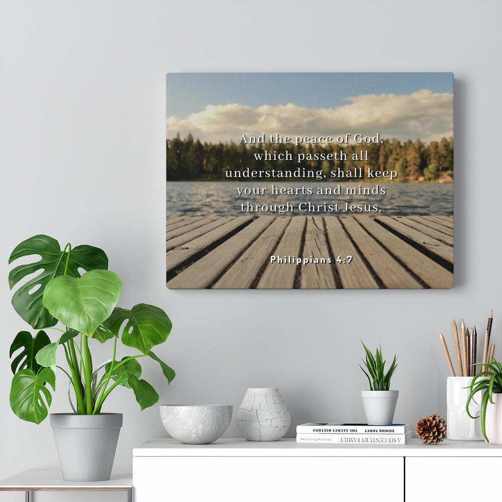 Scripture Walls Peace Of God Philippians 4:7 Bible Verse Canvas Christian Wall Art Ready to Hang Unframed-Express Your Love Gifts