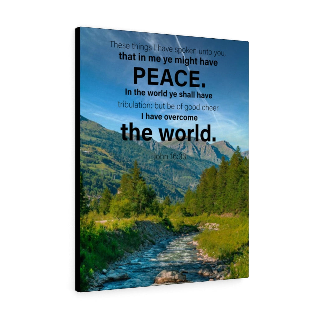 Scripture Walls Peace the World John 16:33 Bible Verse Canvas Christian Wall Art Ready to Hang Unframed-Express Your Love Gifts