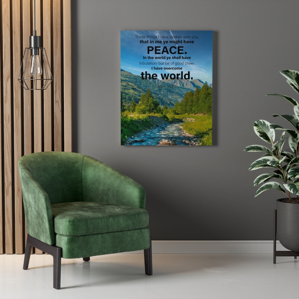 Scripture Walls Peace the World John 16:33 Bible Verse Canvas Christian Wall Art Ready to Hang Unframed-Express Your Love Gifts