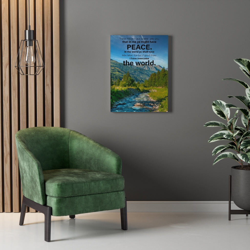 Scripture Walls Peace the World John 16:33 Bible Verse Canvas Christian Wall Art Ready to Hang Unframed-Express Your Love Gifts