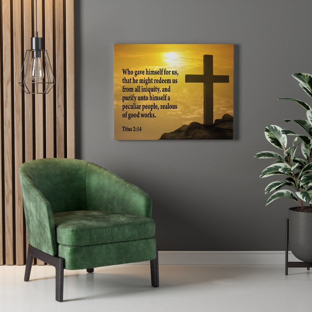 Scripture Walls Peculiar People Titus 2:14Bible Verse Canvas Christian Wall Art Ready to Hang Unframed-Express Your Love Gifts